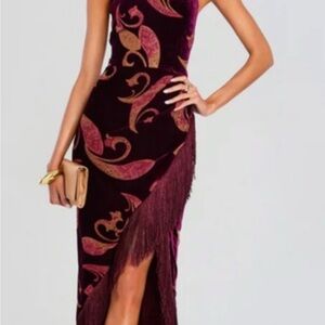 Retrofete Burgundy One Shoulder Dress